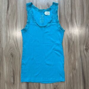 Faded Glory Turquoise Lace Tank Top